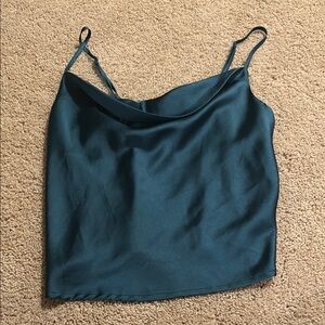 Nasty Gal Blue Sleeveless Crop Camisole